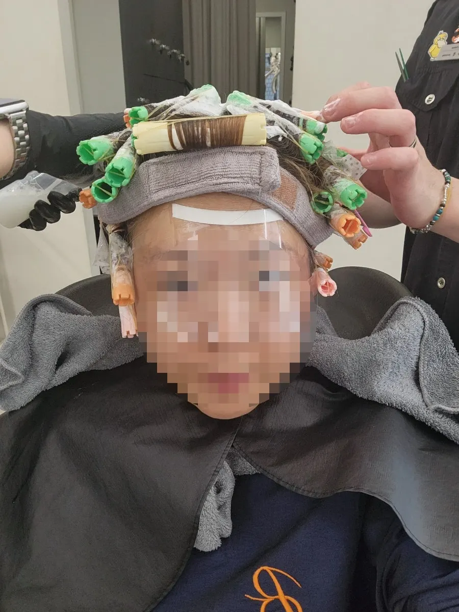 Hair wrapped for heat treatment