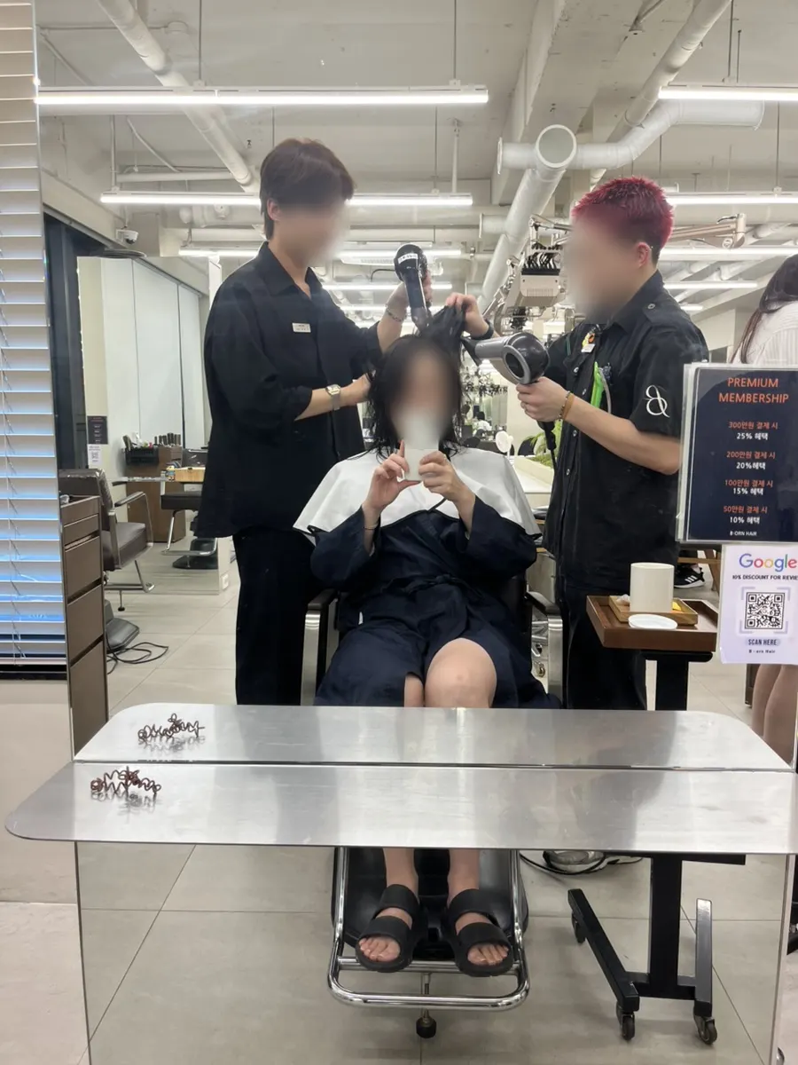 영양 클리닉을 병행한 염색 시술 과정