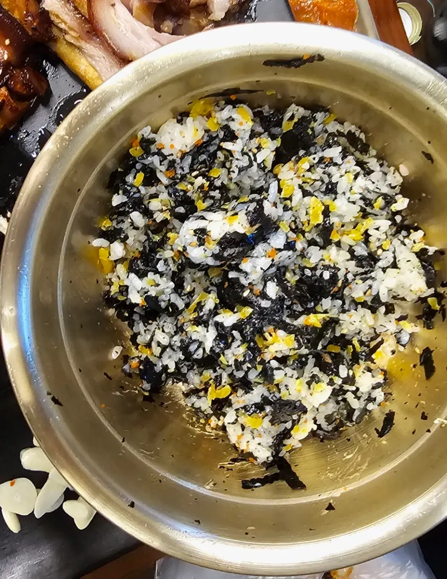 Seaweed rice ball ingredients received after a receipt review