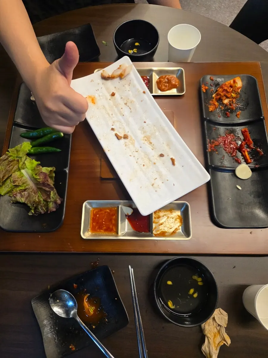 청담족발 광교상현점 보쌈 한상 마무리