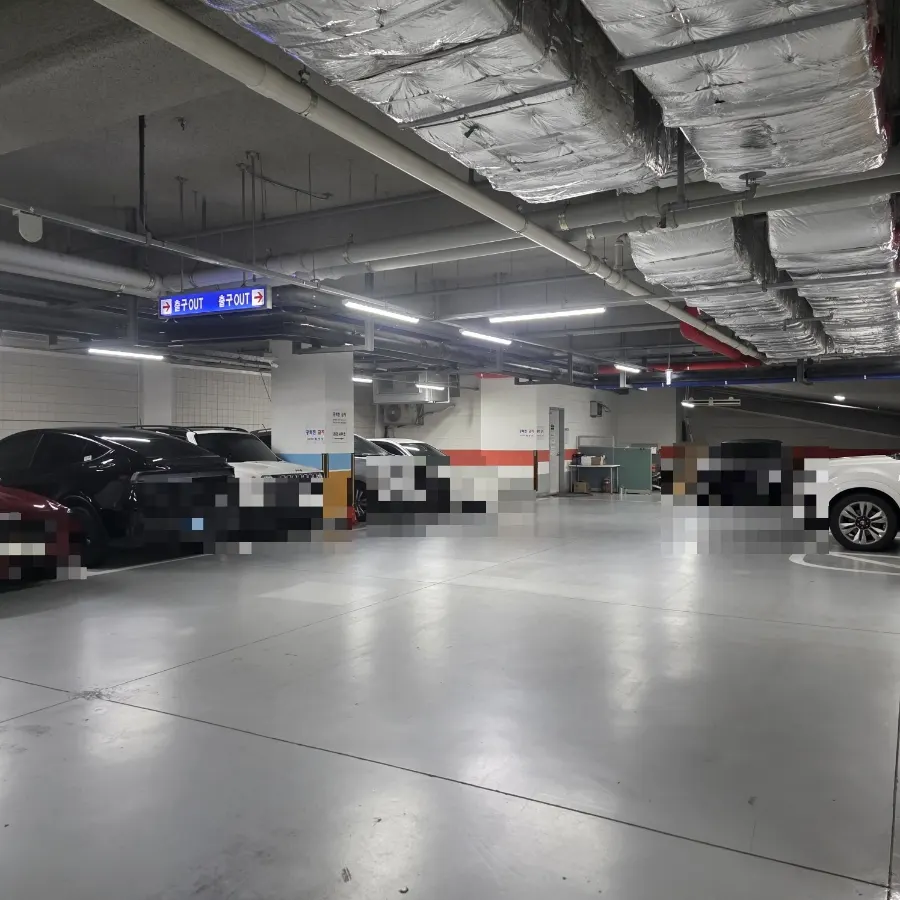 Entrance to the building's underground parking lot