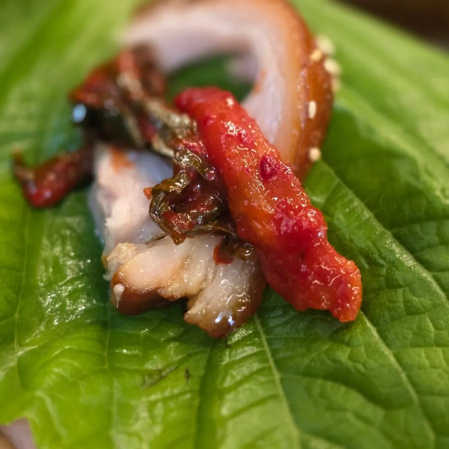 Jokbal meat pulling apart softly along its grain