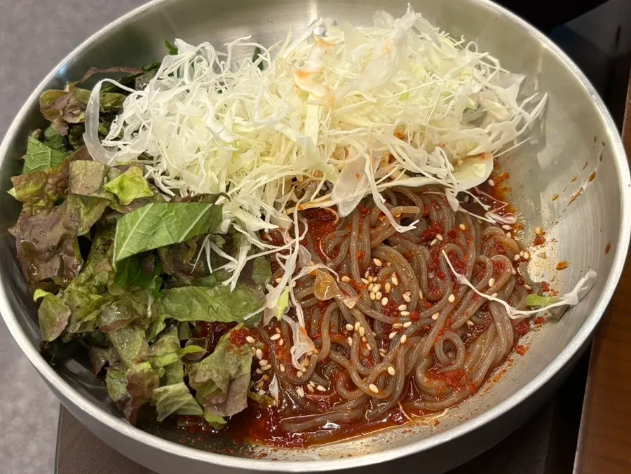 Bowl of makguksu included with the meal