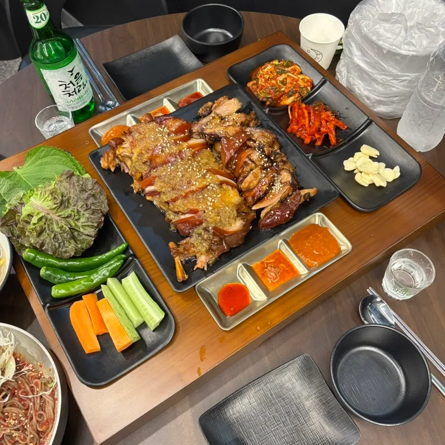 BBQ soy-glazed grilled jokbal with seasoning soaked through