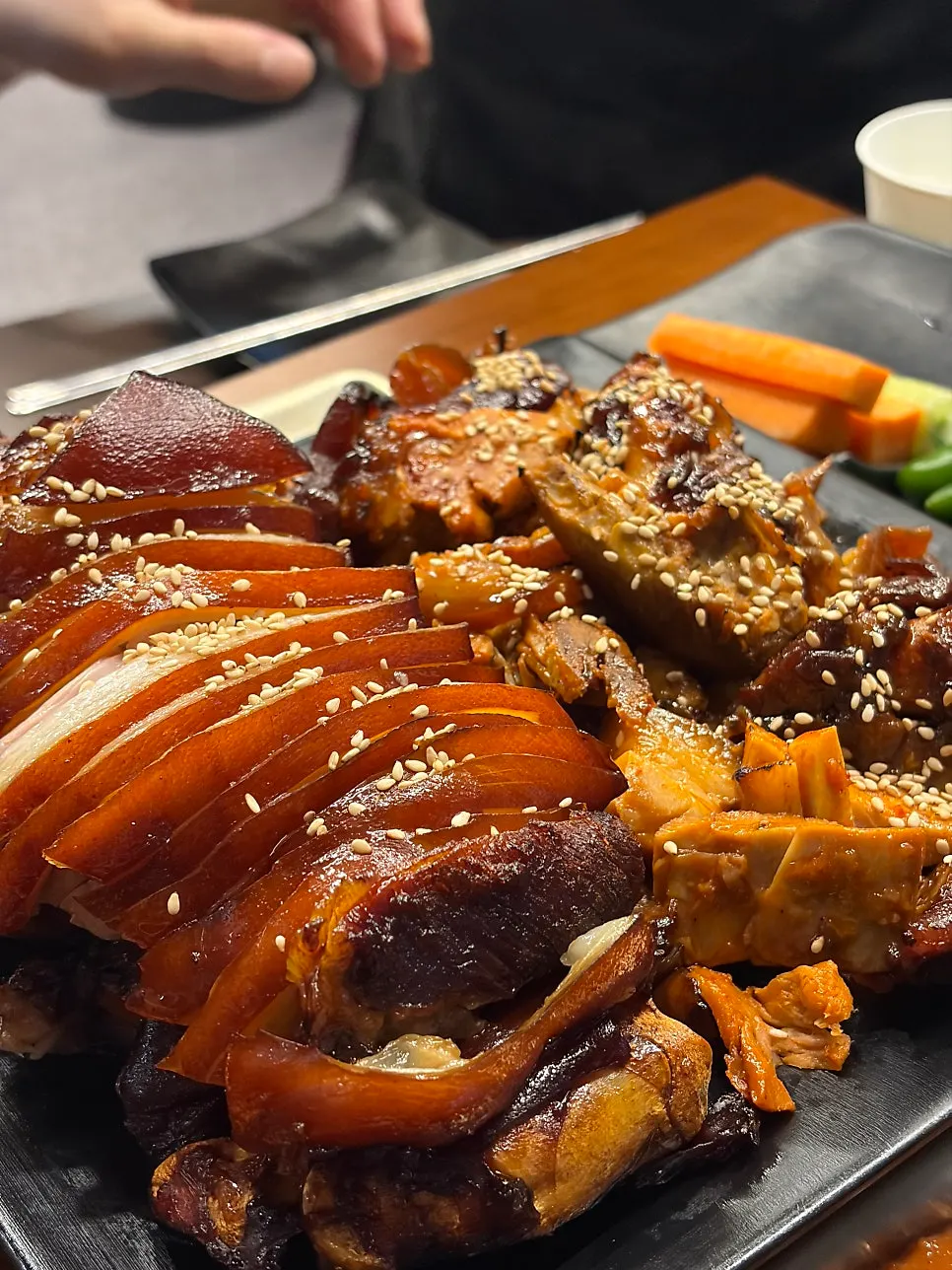 A plate of spicy flame-grilled bulljokbal