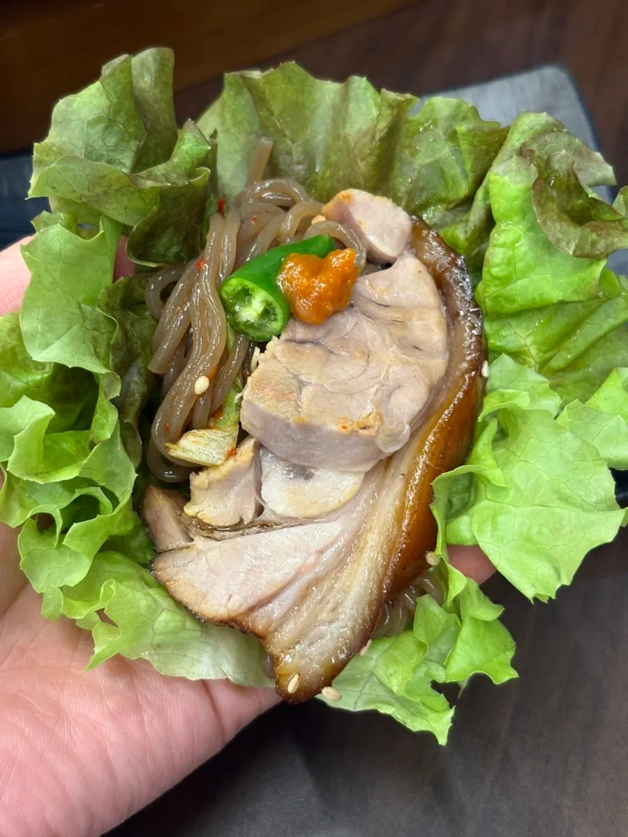 깻잎 상추 무말랭이 쌈 채소 구성