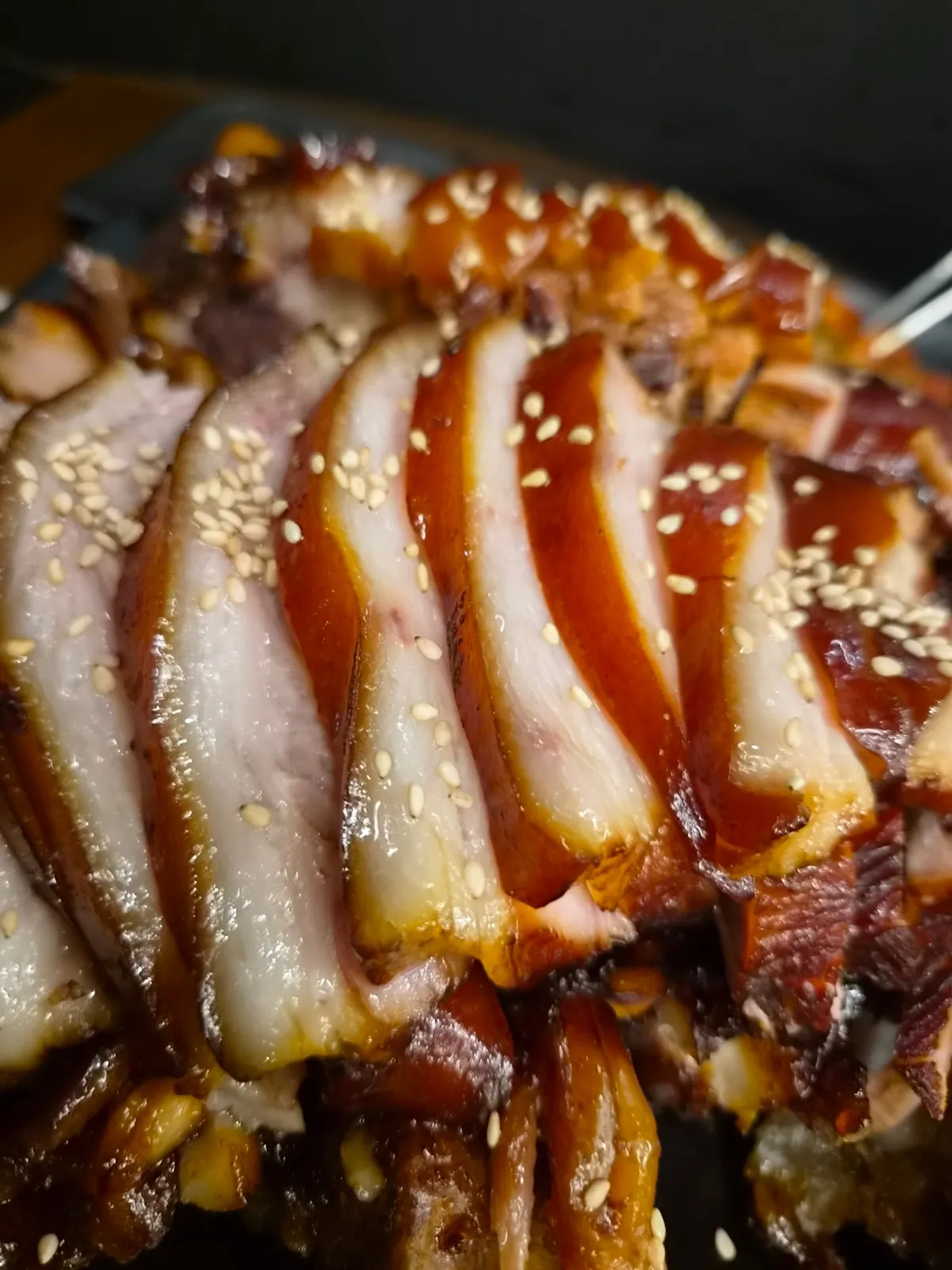 Plate of warm jokbal with chewy skin still intact