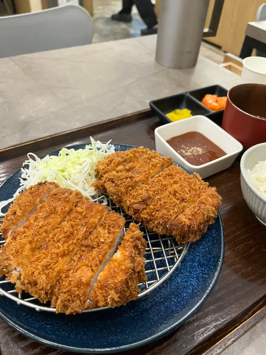 Full plate of the handmade aged double pork cutlet