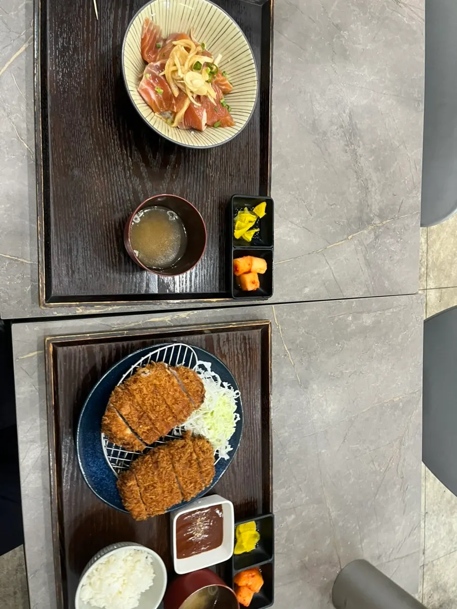 A table at Cheongdam Kkatsu suited for solo dining