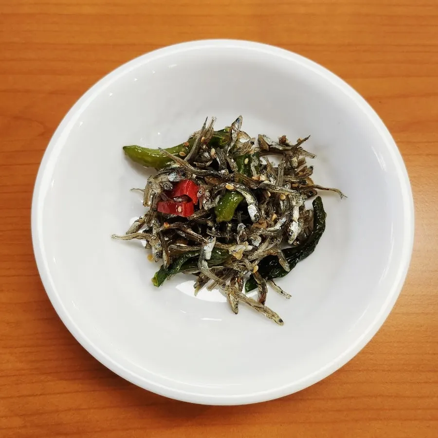 Stir-fried anchovies banchan at Bogi-o Boguk