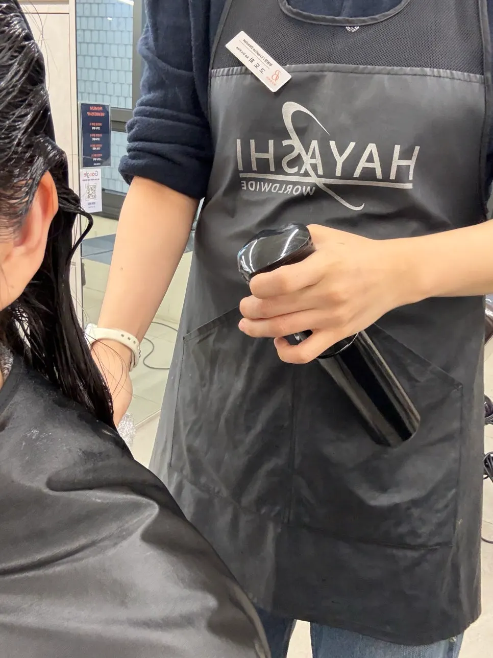 Curly hair bent close to the scalp before treatment