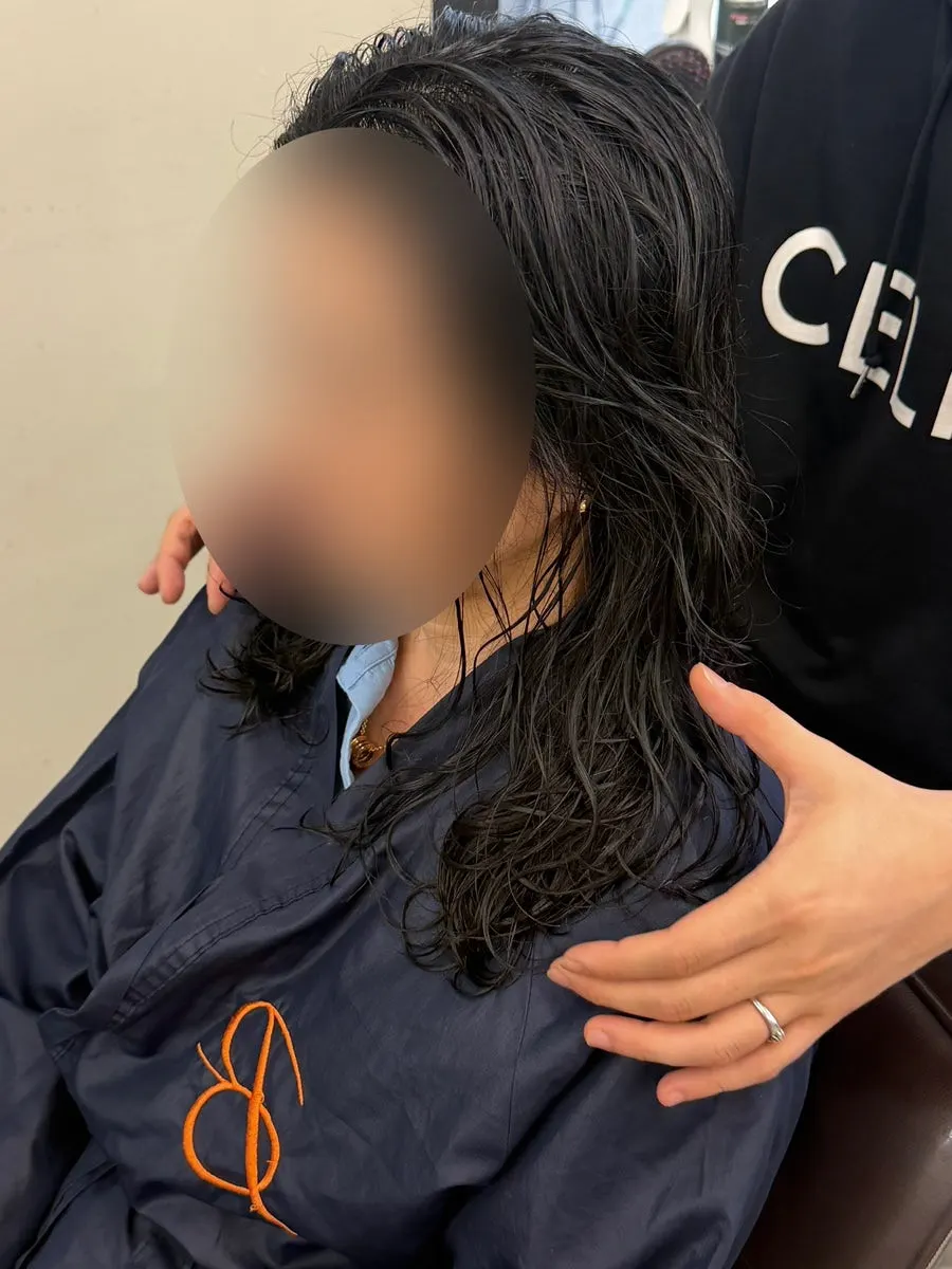 Hair consultation checking hair condition