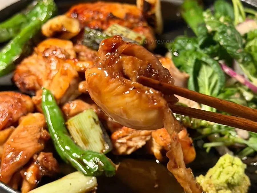 Tare grilled chicken with grilled vegetables