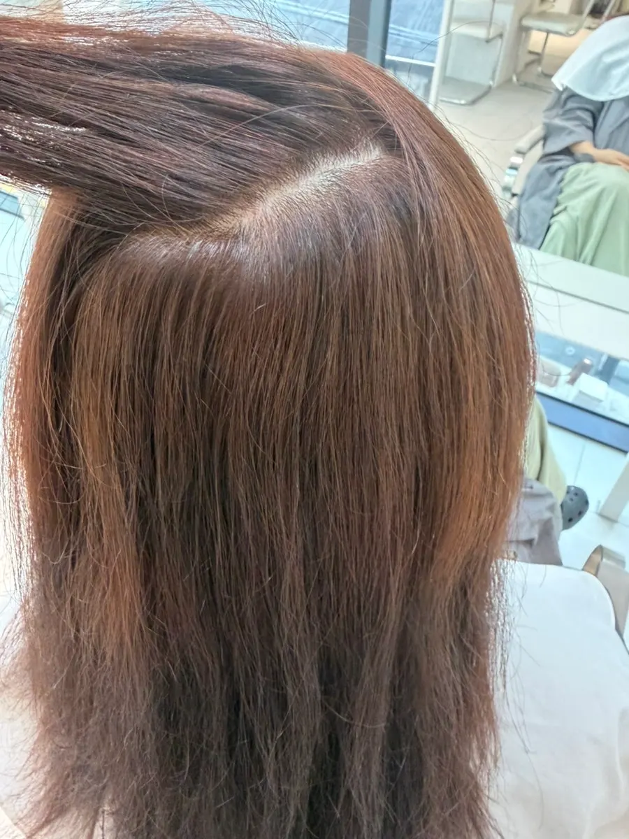 Tidied-up root section after dyeing