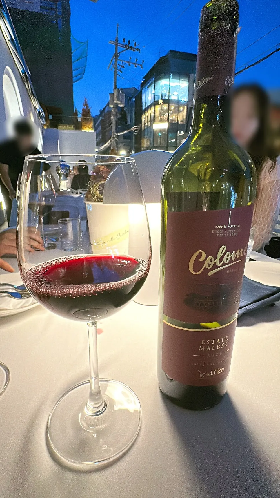 Outdoor terrace wine dining