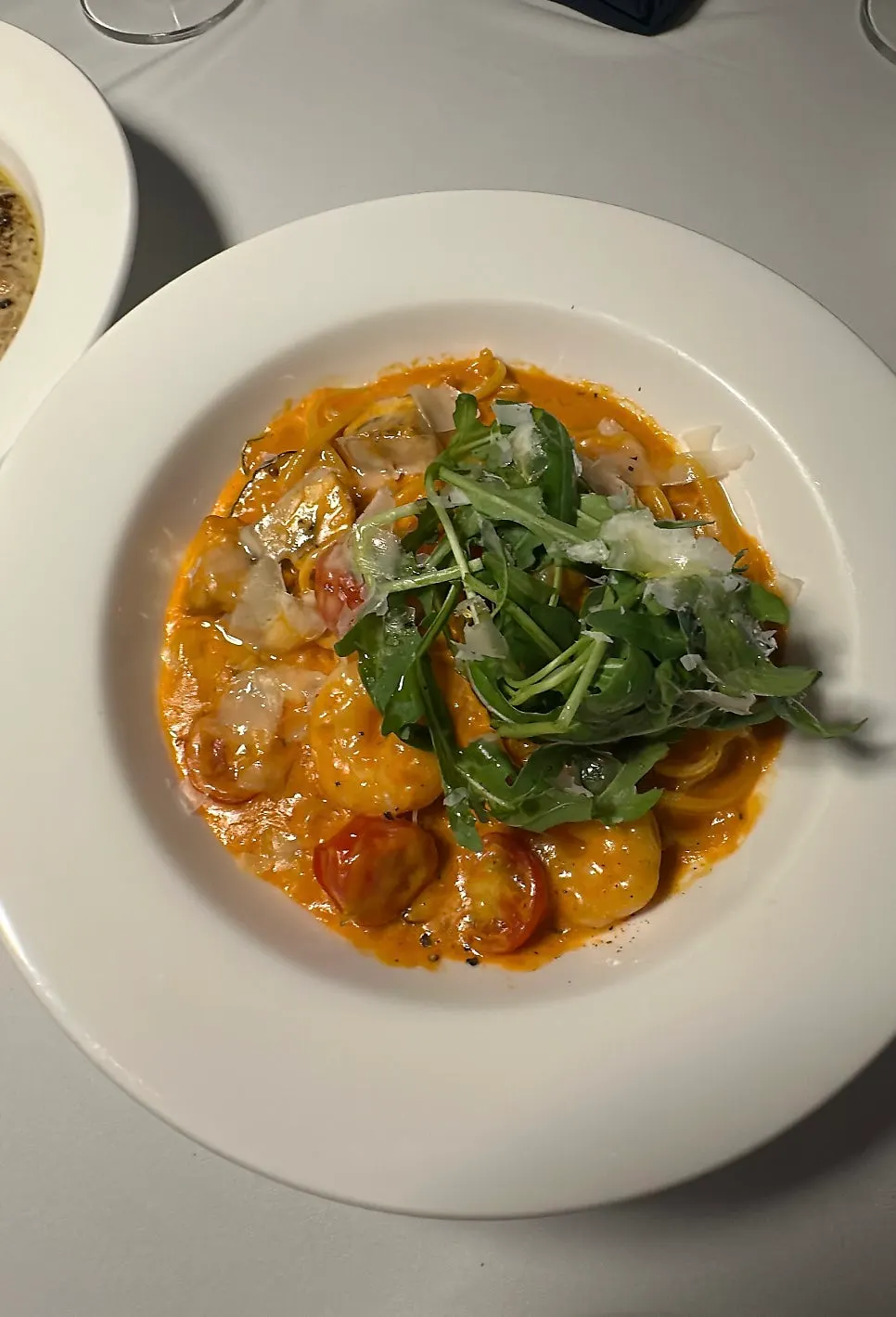 Spicy shrimp hot rosé pasta