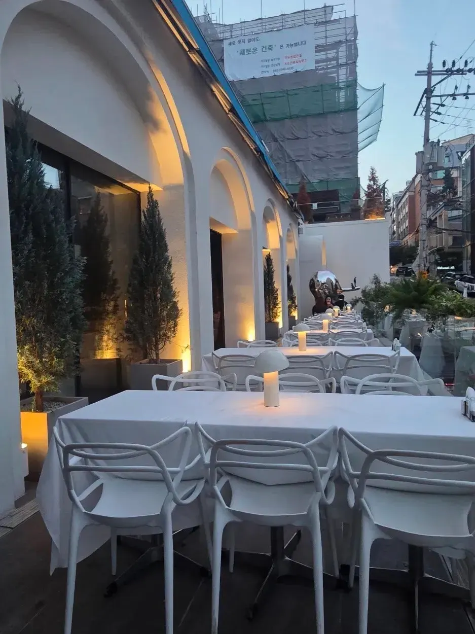 People the Terrace space under evening lighting