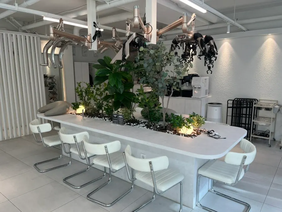 Modern salon interior in muted tones