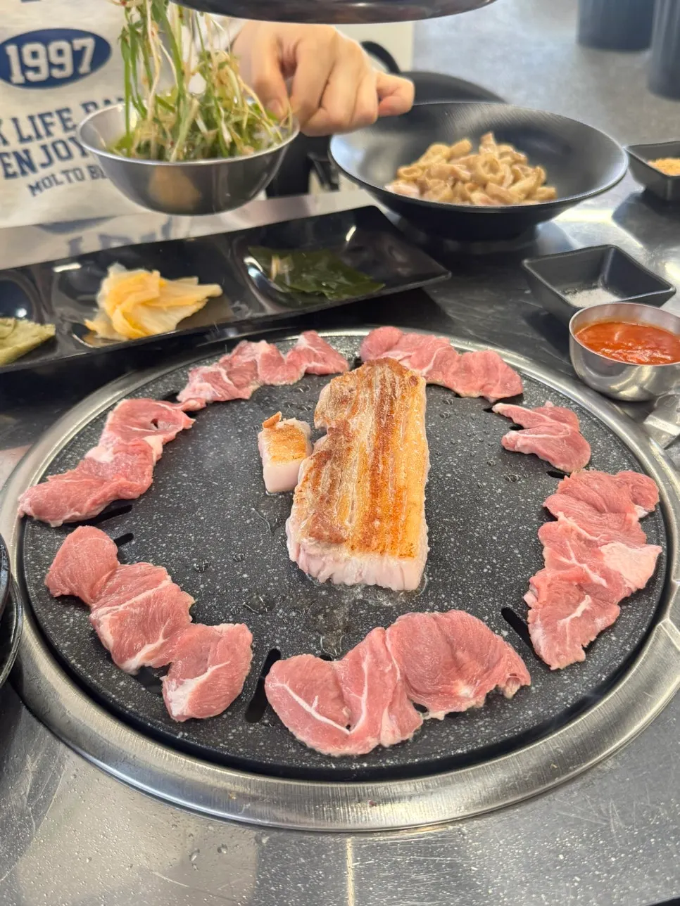 Thick-sliced fresh pork belly