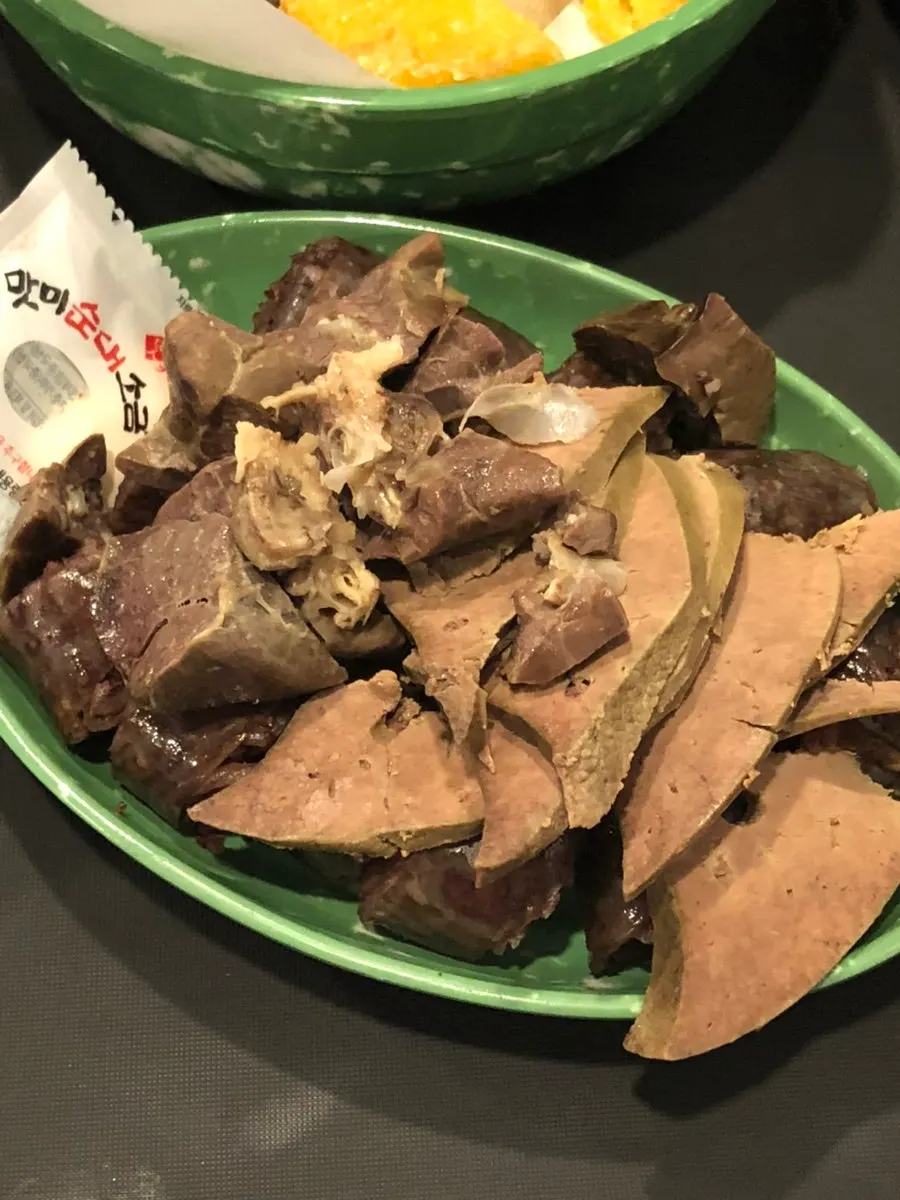 Handmade sundae served with offal