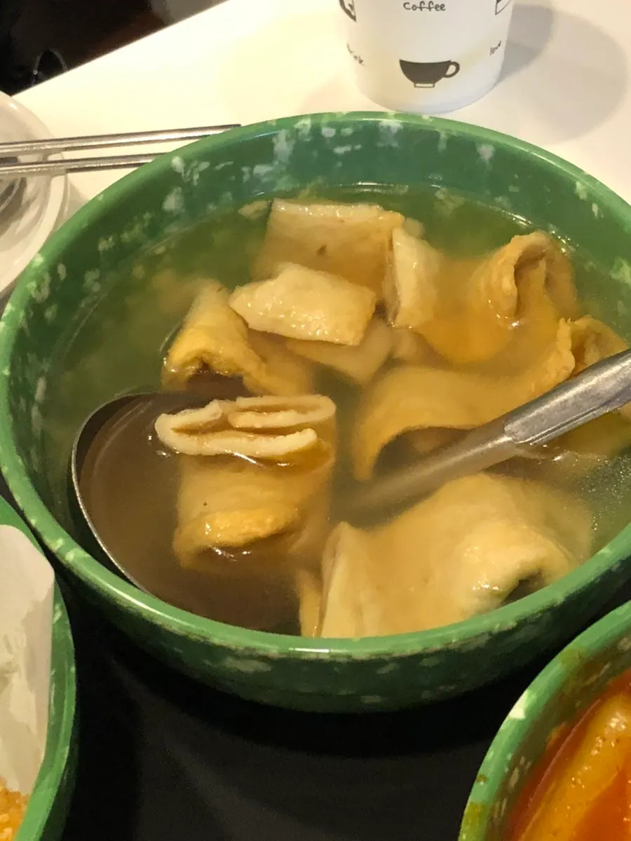 Fish cake served with broth