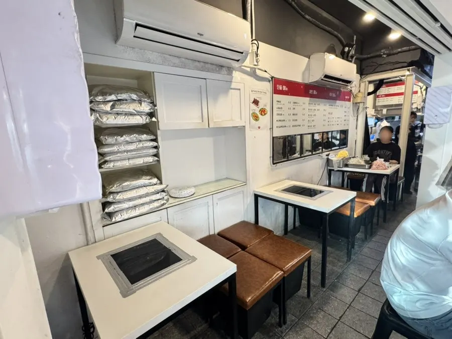 Korean snack dishes ordered at the kiosk