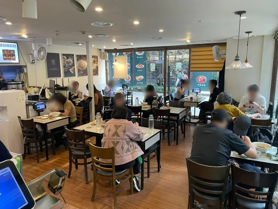 1st floor seating with comfortable spacing between tables