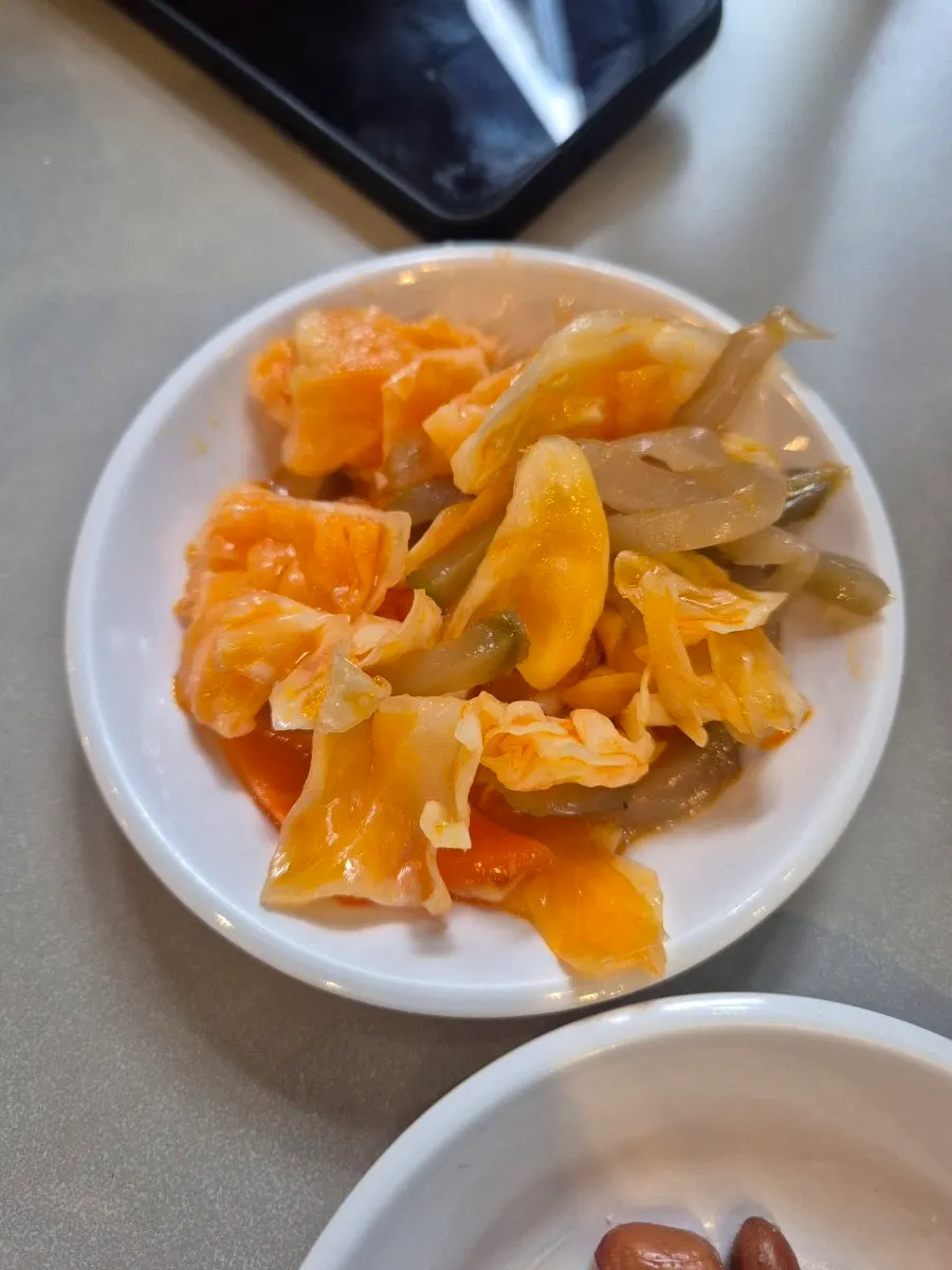 Zha cai side dish mixed with cabbage
