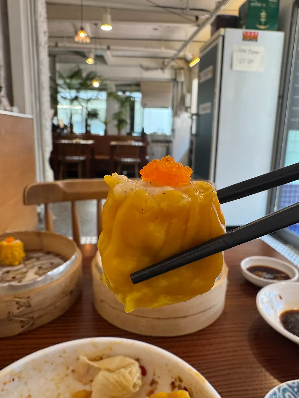 한입 크기 쇼마이 클로즈업