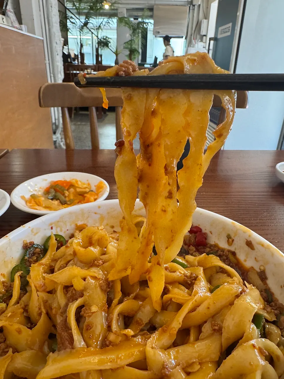 비빔 도삭면 유발도면 면 식감