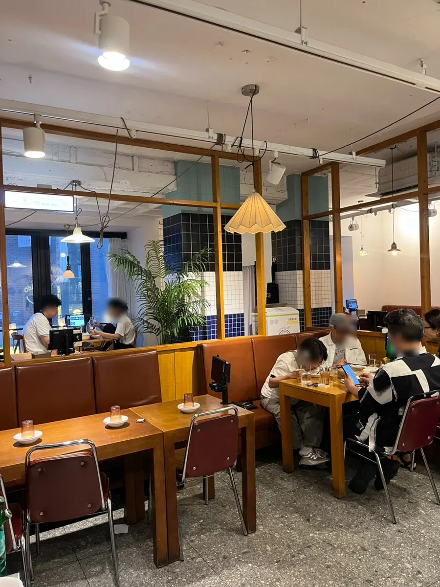 Interior seating with a Chinese restaurant feel