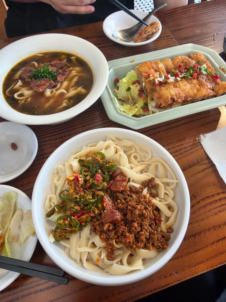 Cheonghwawon menu screen showing beef noodles and dim sum