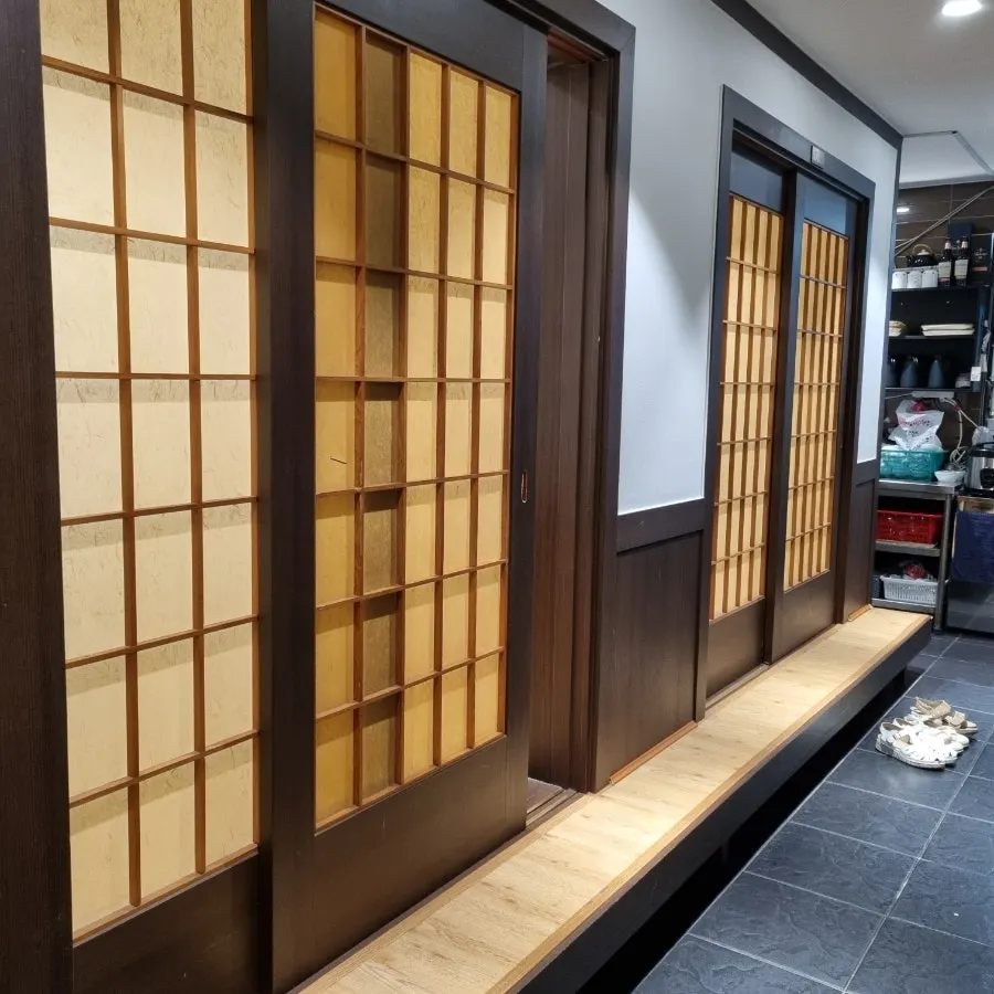 Interior hallway leading to the rooms at Akiaki