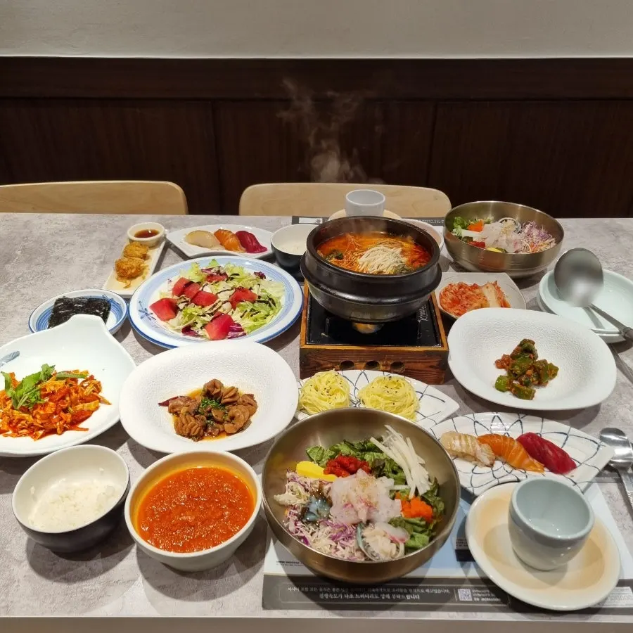 Pot of spicy seafood stew