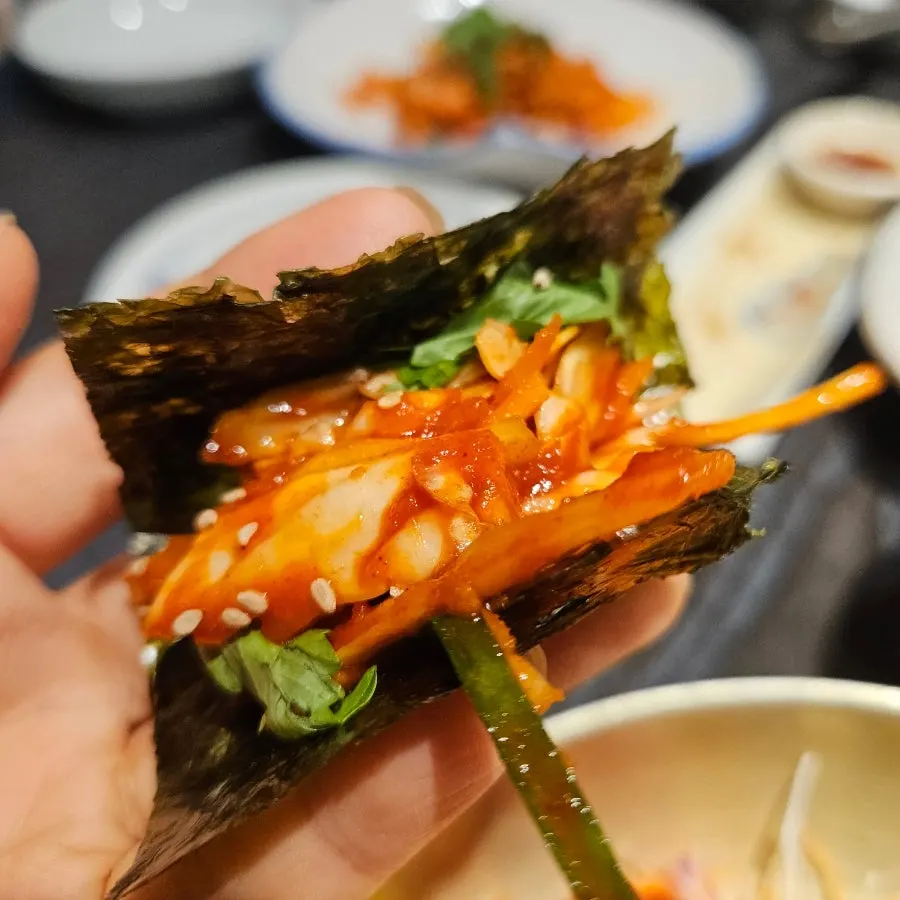 Seasoned pollock sashimi side dish