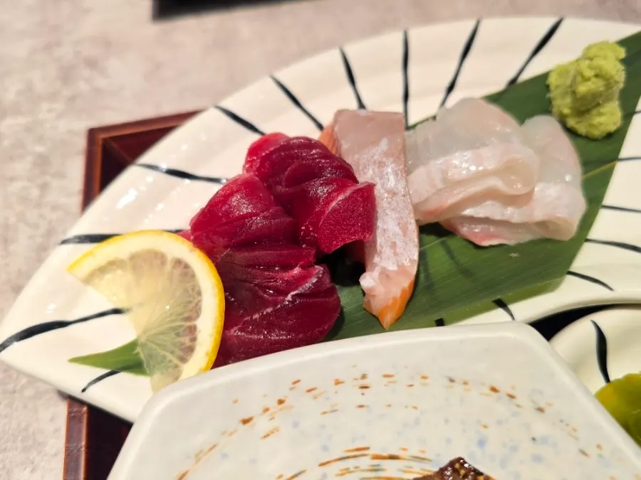 Course dishes on the table in the private room