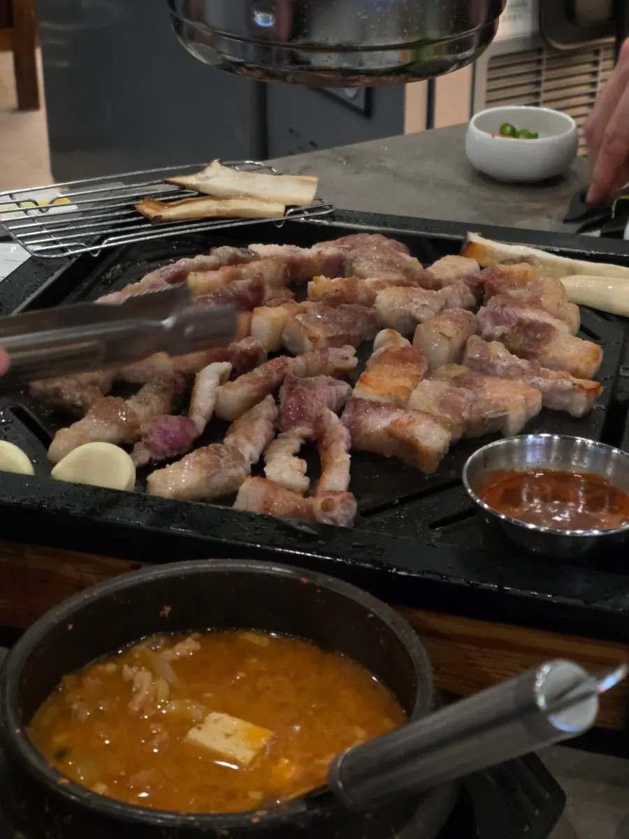 A juicy bite of aged pork belly