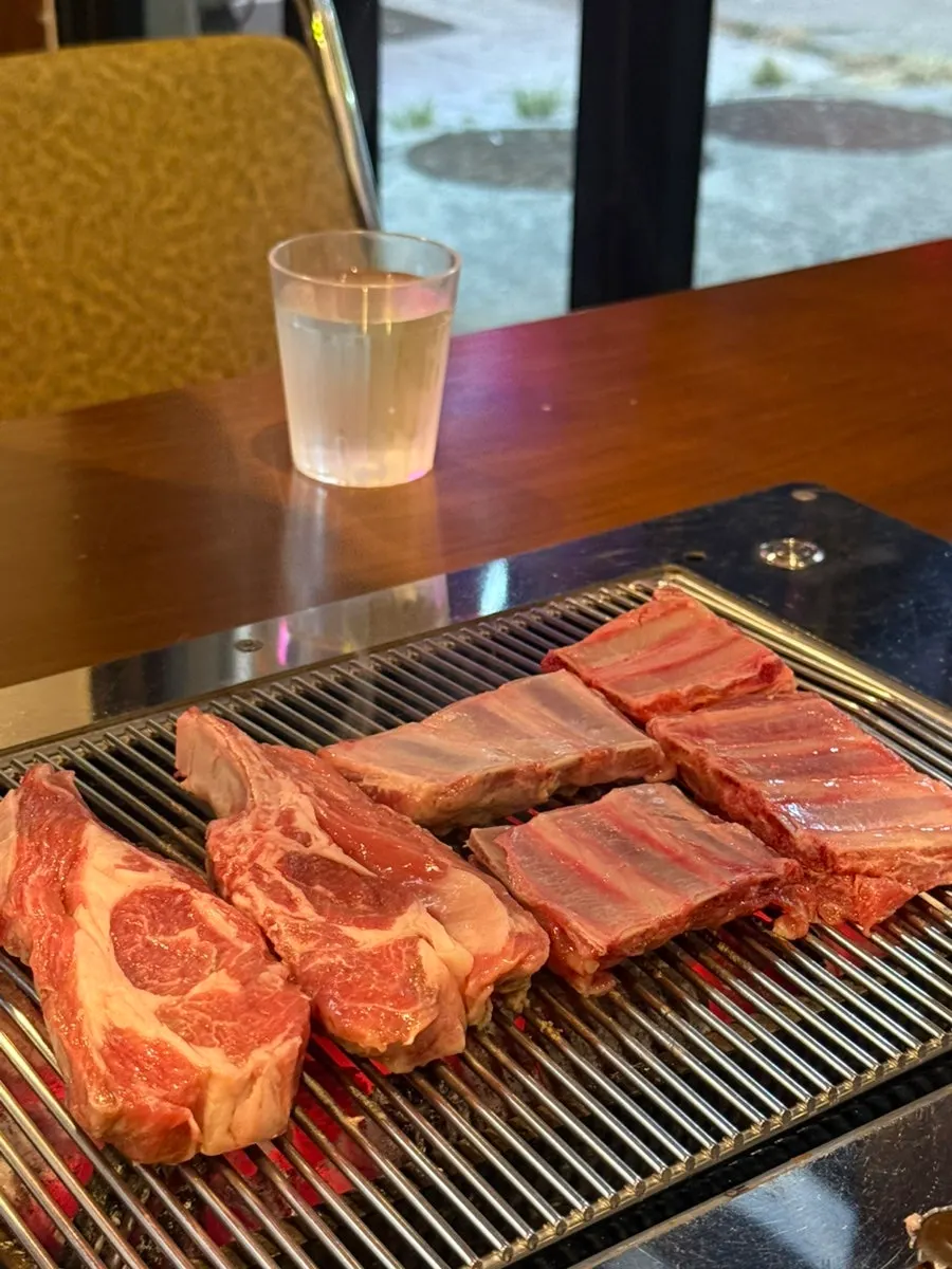 Marbled lamb ribs and seasoned lamb skewers