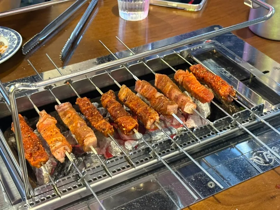 Grilled lamb dipped in cumin spice