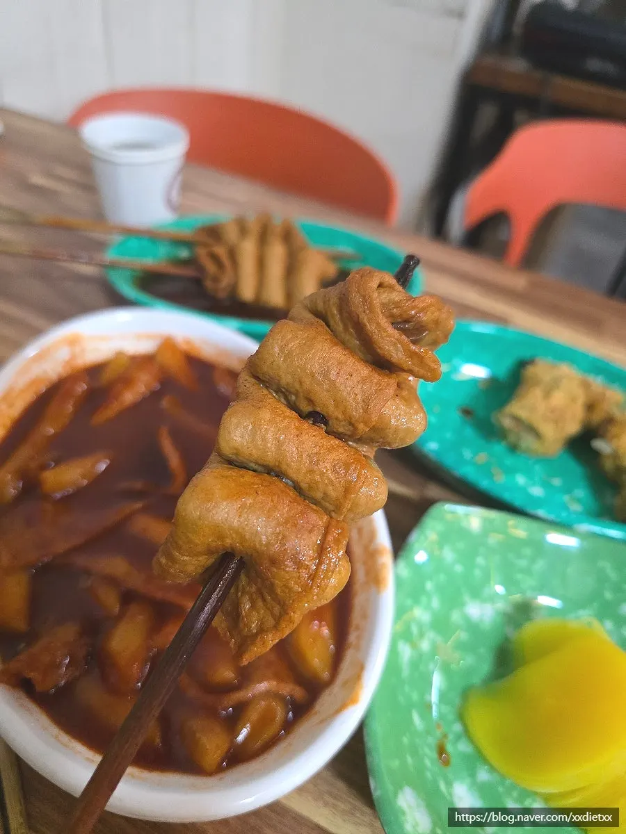 매운 오뎅 접시 클로즈업