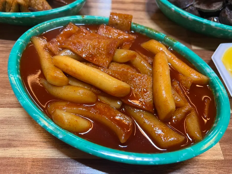 Korean snack food and drinks set table spread