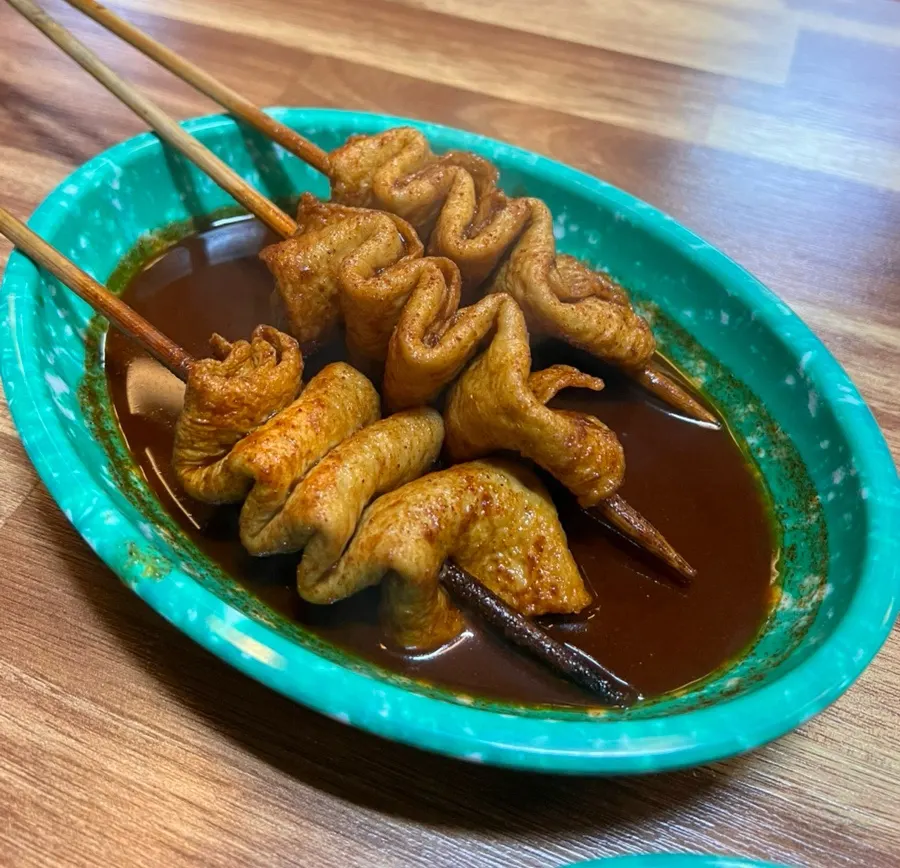 Fish cake soaked in sauce