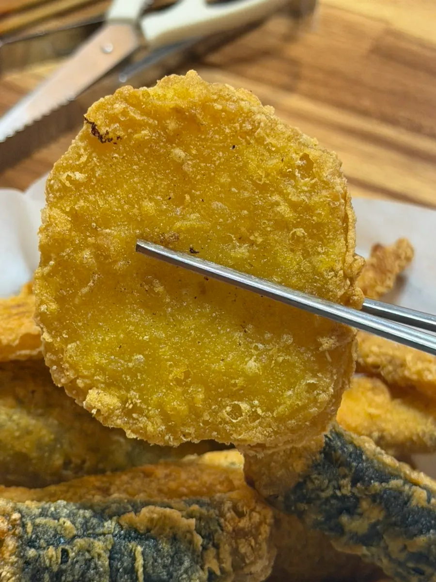 Close-up of the spicy odeng
