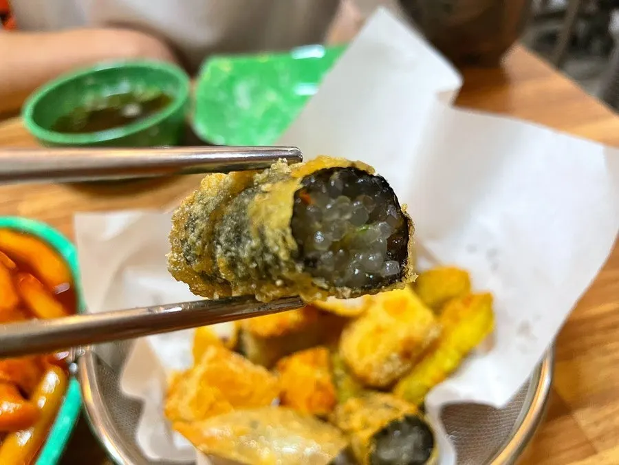 Crispy Korean snack-shop fried foods