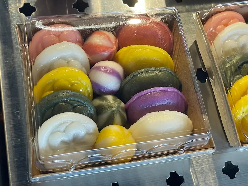 Inside the colorful refrigerated rice cake showcase