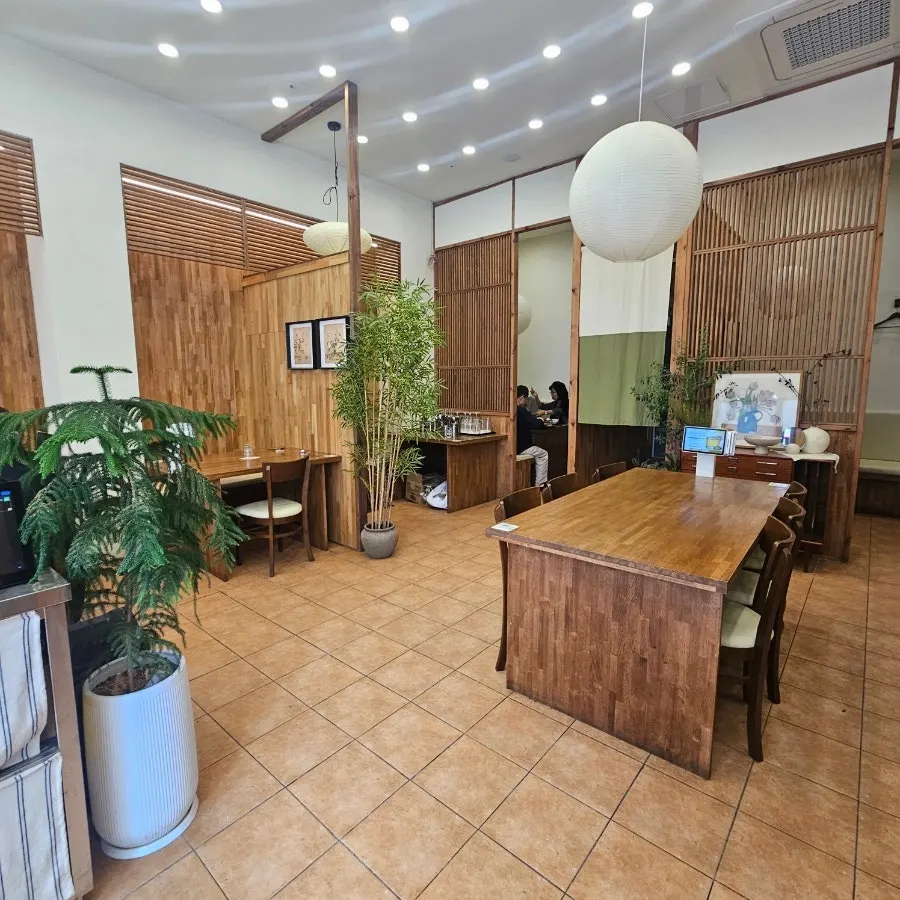 Wide view of the spacious interior tables at Oneul Haru