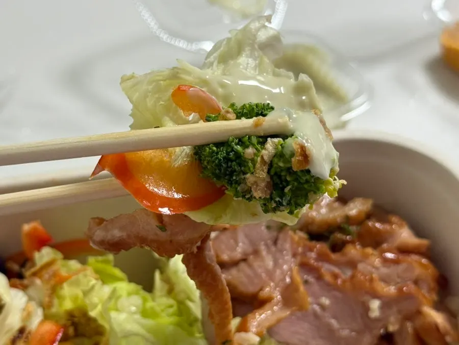 A spoonful of smoked duck cauliflower rice