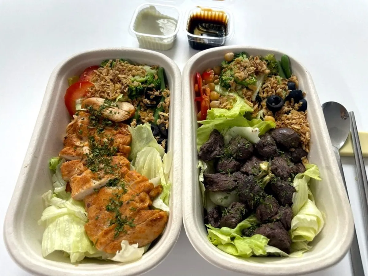Two Waiseutabeu protein boxes packed to go