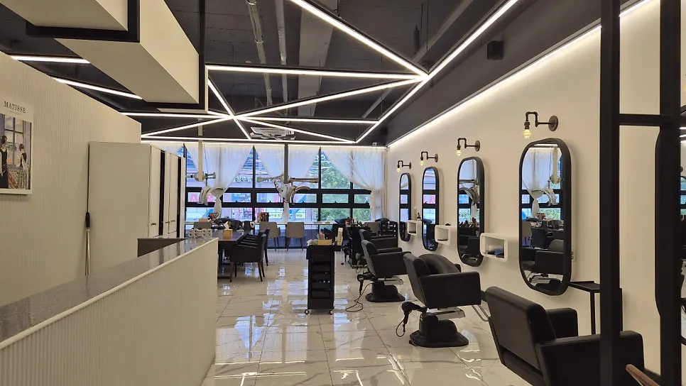 Interior of Salon Of with natural light through the picture window