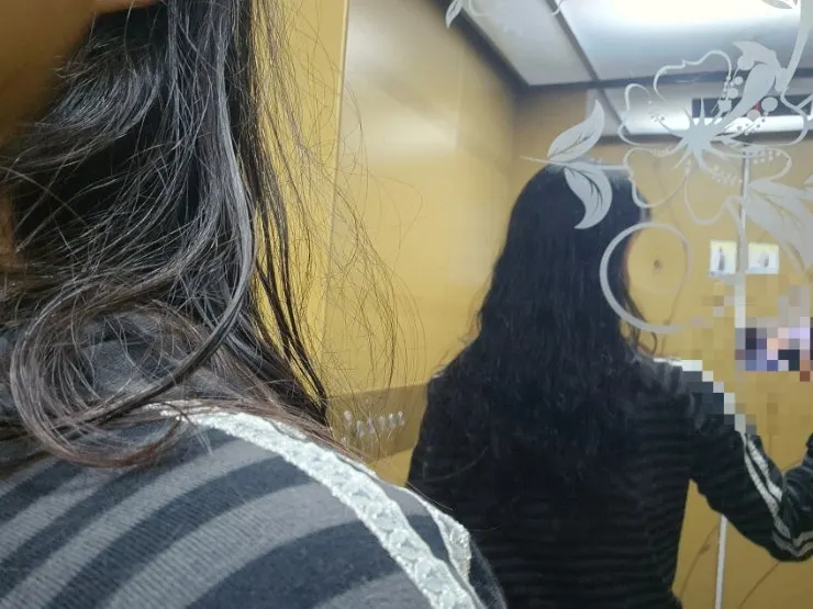 Process of straightening and curling long hair